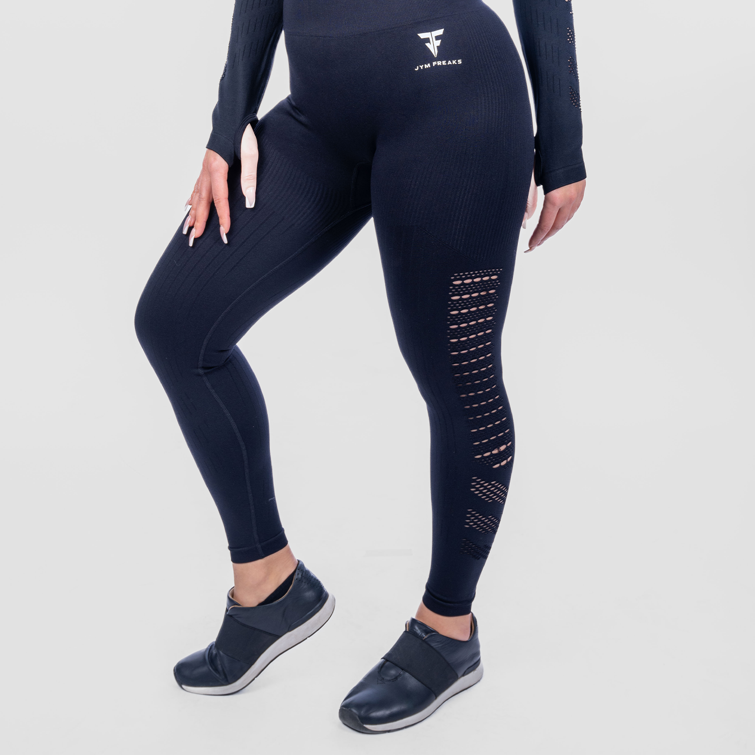 Power Packed Mesh Leggings Raven Black