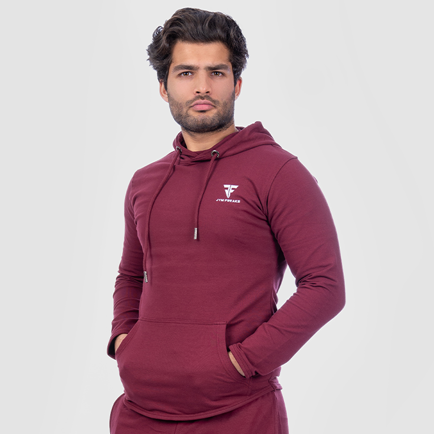 Muscle Fit Hooded Sweatshirt Maroon