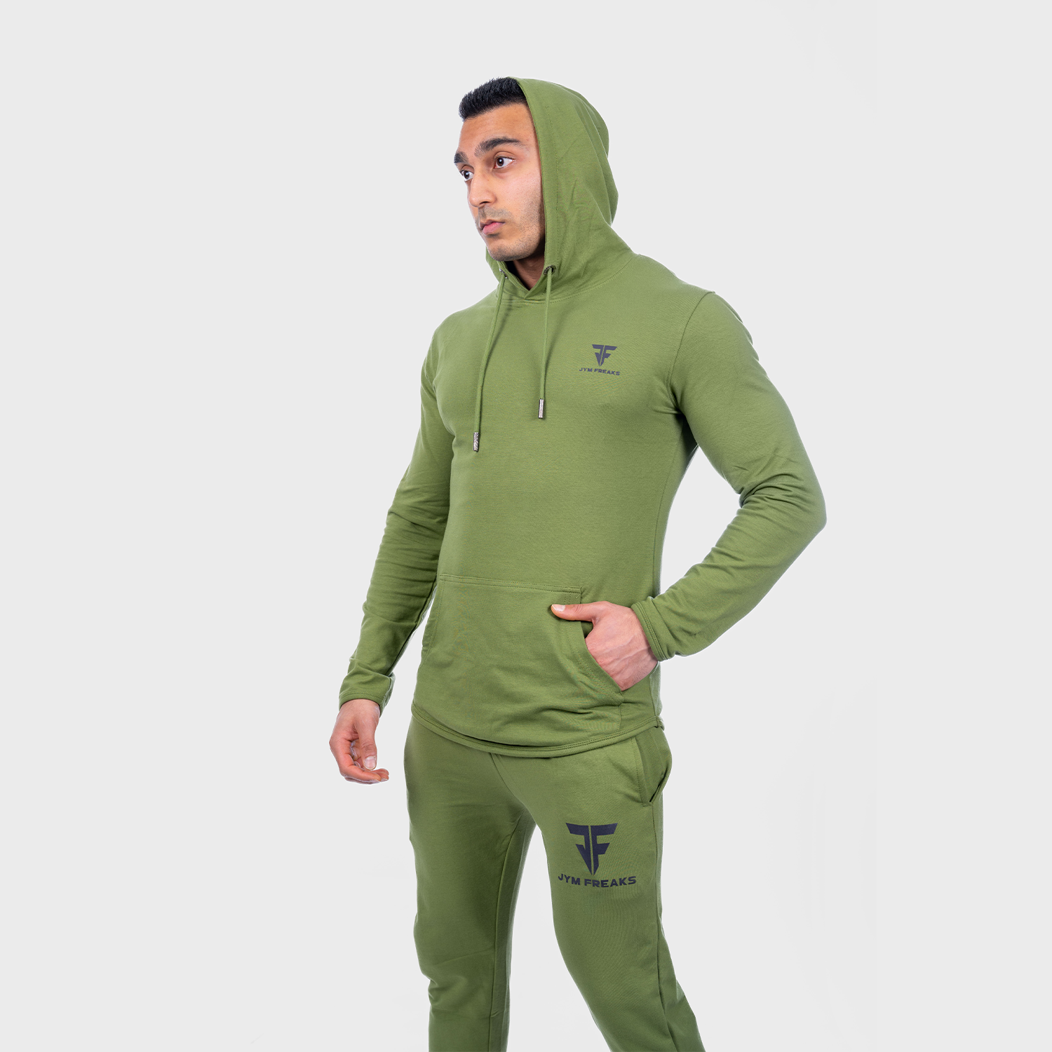 Muscle Fit Hooded Tracksuit Forest Green